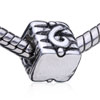 Cube Eccentric Symbol Silver Plated European  Beads 