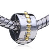 Spacer Clips Stopper Golden Thread Two Tone Plated European Beads