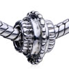 Cylindrical Shaped Gear Silver Plated European Beads