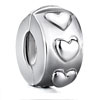 Spacer Clips Stopper Circle Hearts Silver Plated European Beads
