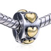 Spacer Clips Stopper Circle Hearts Charm&amp;nbsp;bead Two Tone Plated European Beads