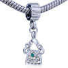 Clear  Rhinestone  Purse Dangle European  Beads 