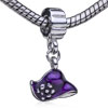 February Amethyst Color Birthstone Dolphin Dangle European Beads