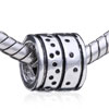 Circle Dotted Silver Plated European Beads