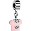 Pink T Shirt Dangle European Beads