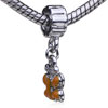 Orange Gemstone Butterfly Dangle European Beads