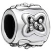 Round Butterfly Silver Plated European Beads