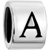 Cylindrical Shaped Letter A Silver Plated Beads Charms Bracelets