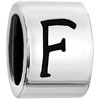 Letter F Silver Plated European Beads