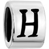 Letter H Silver Plated European Beads
