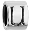 Cylindrical Shaped Engraved  Letter   U  Silver Plated European  ... 