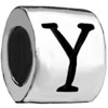  Letter  Y Silver Plated European Beads