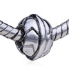 Round Decorative Ornament Silver Plated European Beads