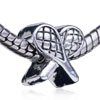 Tennis Racquets Silver Plated European  Beads 