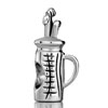 Golf Club Bag With Silver Plated Beads Charms Bracelets