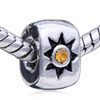 November Birthstone Flower Silver Plated Crystal European Beads