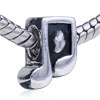 Pretty Music  Note  Silver Plated European Beads