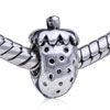 Delicate  Strawberry  Silver Plated European Beads