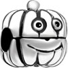 Cartoon Pumpkin Guy Silver Plated European Beads