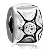 Silver Clear Crystal Clip Lock Stopper Beads Charms Bracelets