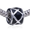 Triangle Decorated Silver Plated European Beads