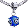 Blue Enameled Lamb Dangle European Beads