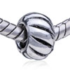 Round Shaped Bread Silver Plated European Beads