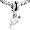 Cupid's Arrow Through Heart Dangle European Beads