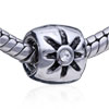 Round Shaped Flower Silver Plated Crystal European Beads
