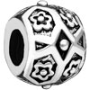 Round Shape With Little Flowers All Brands Silver Plated Beads Charms Brac...