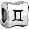 Zodiac Gemini Silver Plated European Beads