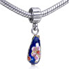 Blue Flower Ornament Dangle European Beads