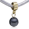 Black Ball Dangle European Beads