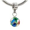 Green Flower Cloisonne Dangle European Beads