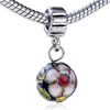 Black Flower Cloisonne Dangle European Beads