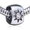 Cube Star Rhinestone Silver Plated Crystal European Beads