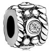 Rhinestone Spotted Silver Plated Beads Charms Bracelets