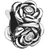 Rose Flower Spacer Silver Plated Beads Charms Bracelets