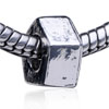 Solid Pentagon Silver Plated European Beads