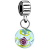 Pugster Green Murano Glass Flower Dangle