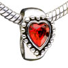 Garnet Heart Crystal&amp;nbsp; Bracelet Crystal European Beads