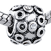 Clear Crystal Circle Silver Plated European Beads