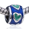 Green Heart European Beads