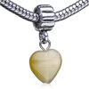 Heart Yellow Glass Dangle European Beads