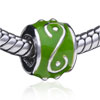 Green Enameled Music European Beads