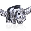 Rhinoceros Bracelet
&amp;nbsp; Silver Plated European Beads