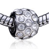 April Birthstone Silver Plated Crystal European Beads
