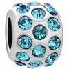March Birthstone Crystal European Beads