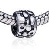 Cylindrical Flower Silver Plated European Beads