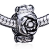 Flamboyant Peony In Bloom Silver Plated European Beads